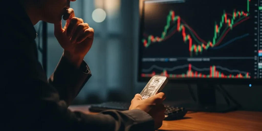 بررسی نمودار قیمت قبل از فروش شمش نقره.