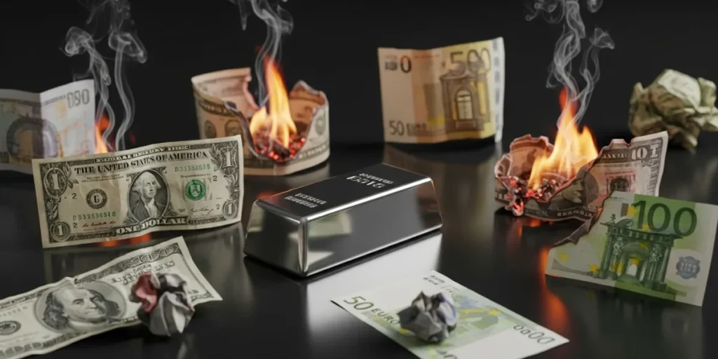 فروش شمش نقره به عنوان یک دارایی ارزشمند در برابر تورم.