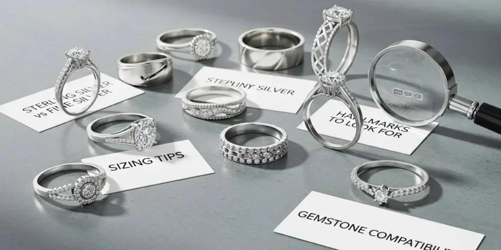 انواع انگشتر نقره زنانه و مردانه در کنار راهنمای خرید انگشتر نقره