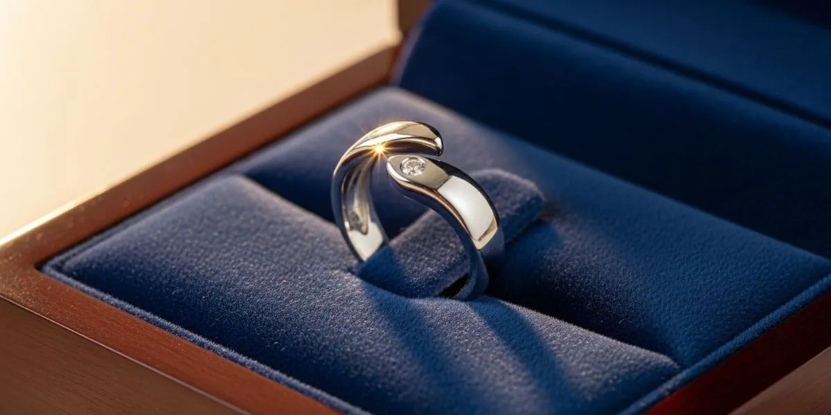 نشان دادن کدهای انگشتر نقره توسط انگشتر نقره در جعبه جواهر