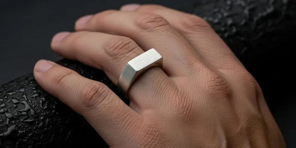 انگشتر نقره مردانه جدید با طرح سیگنت مدرن