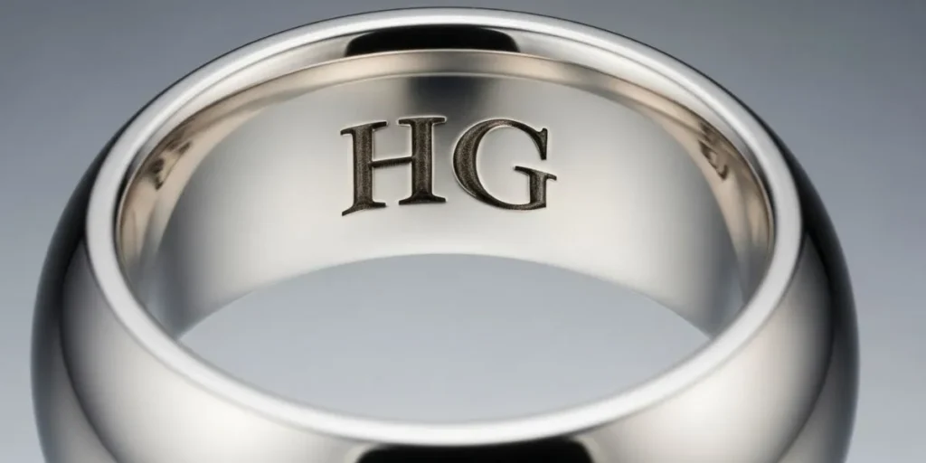 کد HG روی انگشتر نقره