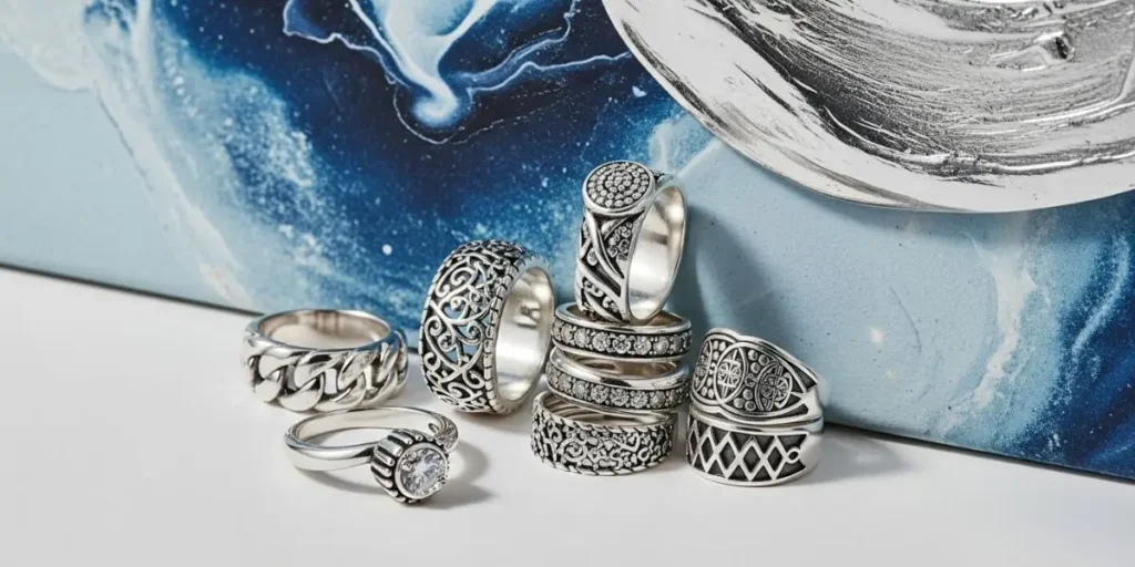 انگشترهای نقره ترند زنانه و مردانه، تنوع انگشتر نقره شیک و خاص