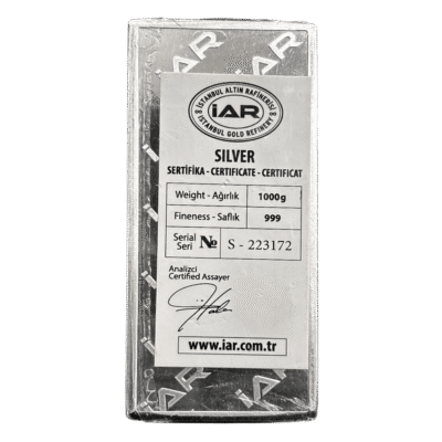 گواهی شمش نقره 1 کیلوگرمی IAR