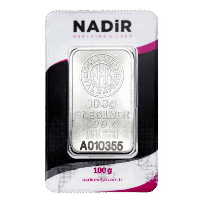 شمش نقره 100 گرمی نادیر