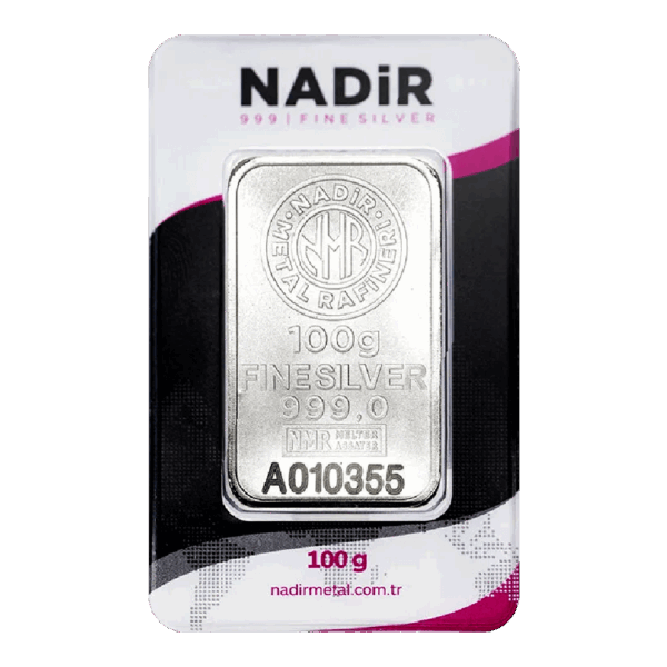 شمش نقره 100 گرمی نادیر