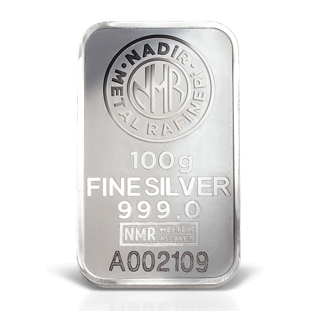 شمش نقره 100 گرمی نادیر ترکیه