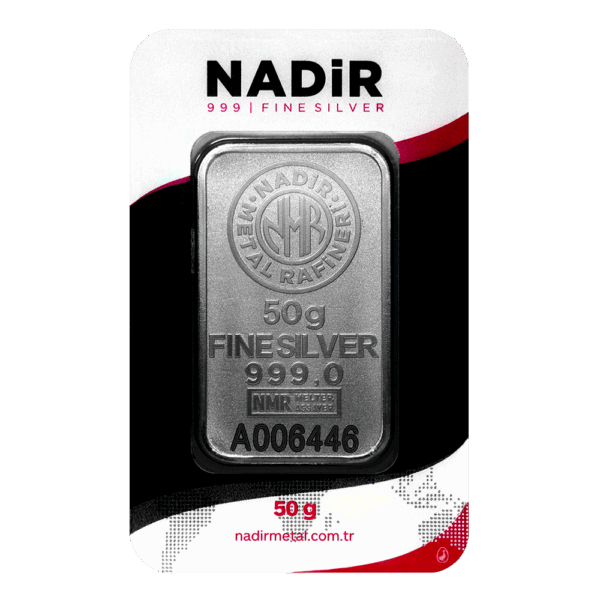 شمش نقره 50 گرمی نادیر