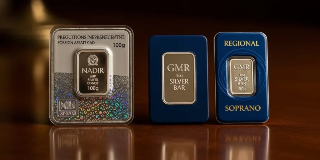 تفاوت شمش نقره ایرانی و خارجی در برندهای نادیر و GMR.