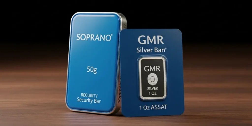 انواع شمش نقره برند سوپرانو و GMR با بسته‌بندی امنیتی وکیوم.