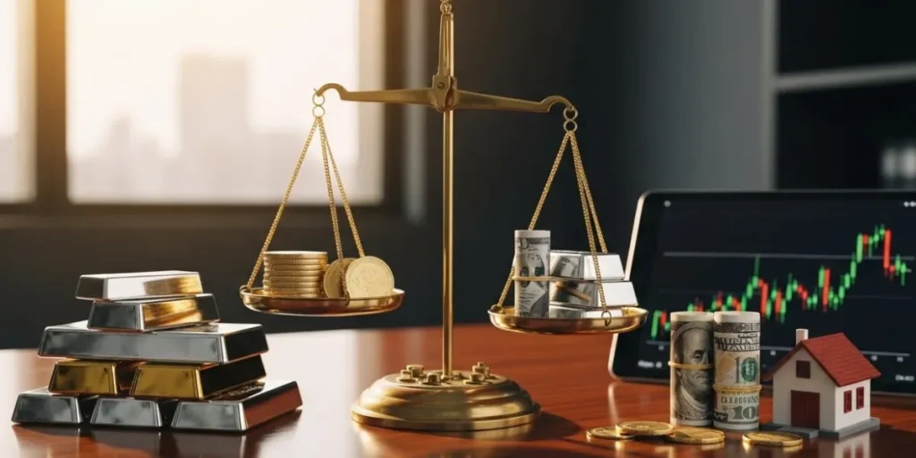 تخصیص نقره در کنار طلا با بهترین درصد نقره برای افراد محافظه‌کار و بهترین درصد نقره برای افراد ریسک‌پذیر